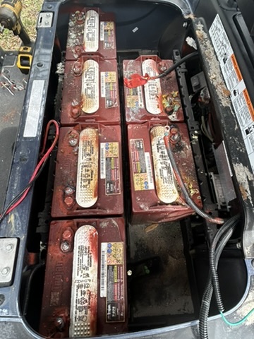 Lithium batteries needing replacement in golf carts